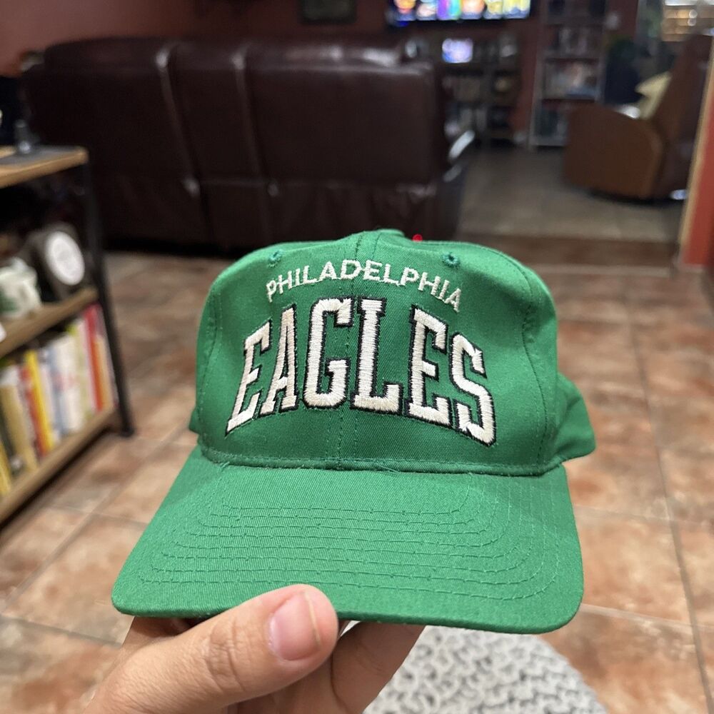 Vtg Philadelphia Eagles Starter Arch Snapback Hat Kelly Green 90s NFL